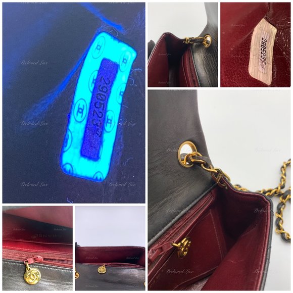 Authentic CHANEL Classic Lambskin Chain Mini Square Flap Bag black in Gold Hardw - Picture 15 of 17